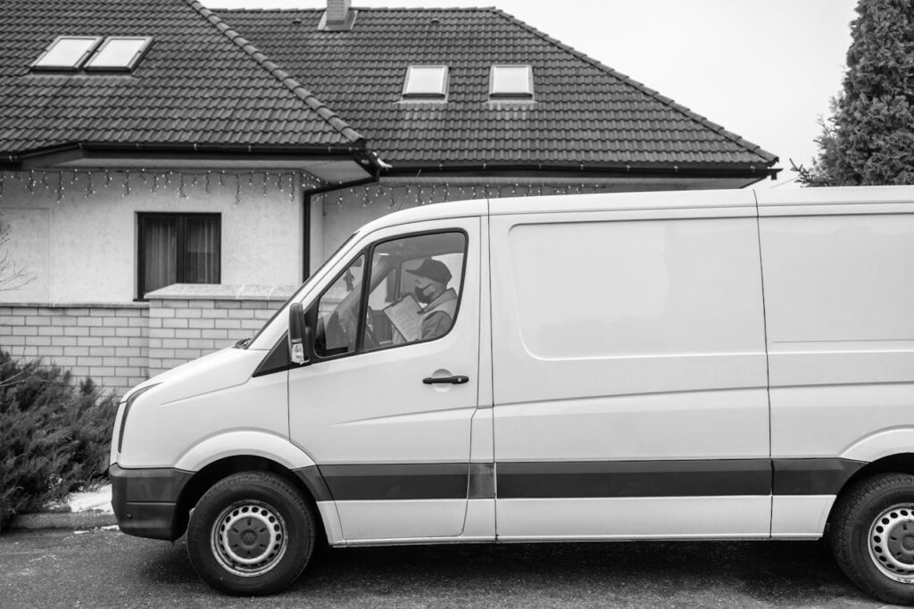 Man Inside a Delivery Van